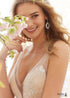Boho V-neck Sweep Train Tulle Sleeveless Wedding Dress